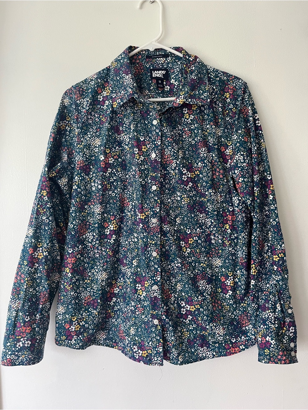 Lands End floral button down size 12